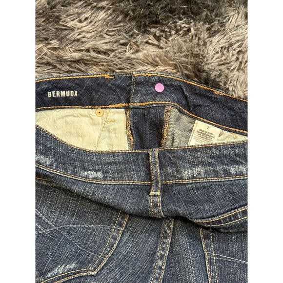 Aeropostale Bermuda Denim‎ Shorts Distressed Medium Wash Size 2 - Picture 3 of 4